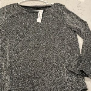 J. Crew Glittering Black and Silver Top